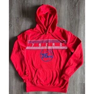 Philadelphia 76ers NBA Hoodie Mens L Red Pullover Basketball Sixers Performance